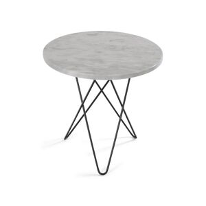 OxDenmarq OX Denmarq MINI O Table Ø: 40 cm - Black Powder Coated Steel/White Carrara Marble