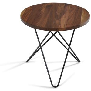 OxDenmarq OX Denmarq MINI O Table Ø: 40 cm - Black Powder Coated Steel/Walnut