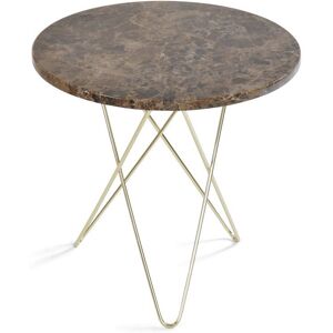 OxDenmarq OX Denmarq MINI O Table Ø: 40 cm - Brass/Brown Emperador Marble