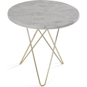 OxDenmarq OX Denmarq MINI O Table Ø: 40 cm - Brass/White Carrara Marble