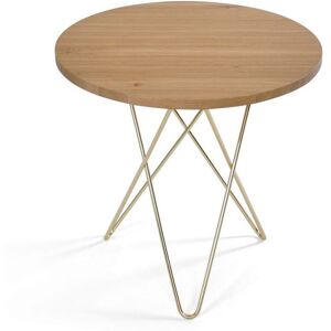 OxDenmarq OX Denmarq MINI O Table Ø: 40 cm - Brass/Oak