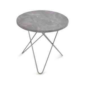 OxDenmarq OX Denmarq MINI O Table Ø: 40 cm - Stainless Steel/Grey Marble