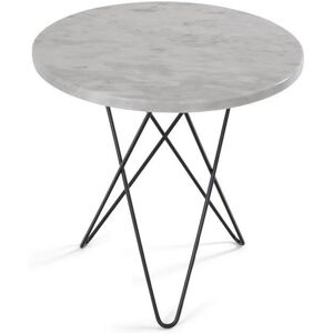 OxDenmarq OX Denmarq MINI O Table Tall Ø: 50 cm - Black Powder Coated Steel/White Carrara Marble