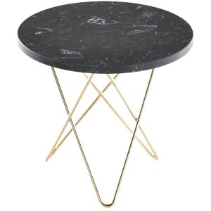 OxDenmarq OX Denmarq MINI O Table Tall Ø: 50 cm - Brass/Black Marquina Marble