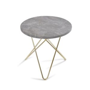 OxDenmarq OX Denmarq MINI O Table Tall Ø: 50 cm - Brass/Grey Marble