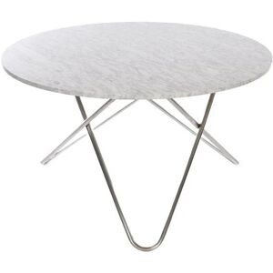 OxDenmarq OX Denmarq BIG O Table Spisebord Ø: 120 cm - Stainless Steel/White Carrara Marble