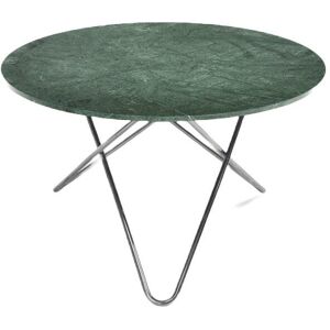 OxDenmarq OX Denmarq BIG O Table Spisebord Ø: 120 cm - Stainless Steel/Green Indio Marble