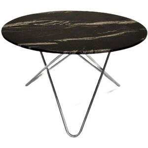 OxDenmarq OX Denmarq BIG O Table Spisebord Ø: 120 cm - Stainless Steel/Black Marquina Marble