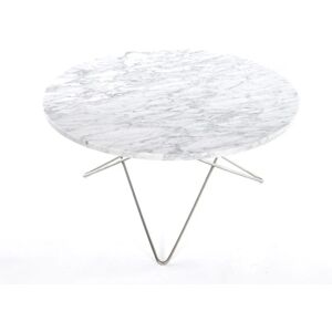 OxDenmarq OX Denmarq O Table Sofabord Ø: 80 cm - Stainless Steel/White Carrara Marble