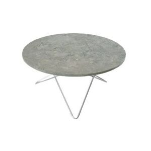 OxDenmarq OX Denmarq O Table Sofabord Ø: 80 cm - Stainless Steel/Grey Marble