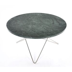OxDenmarq OX Denmarq O Table Sofabord Ø: 80 cm - Stainless Steel/Green Indio Marble