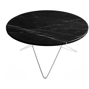 OxDenmarq OX Denmarq O Table Sofabord Ø: 80 cm - Stainless Steel/Black Marquina Marble