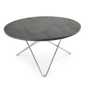OxDenmarq OX Denmarq O Table Sofabord Ø: 80 cm - Stainless Steel/Rustique Slate Marble