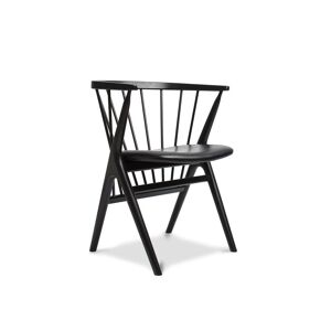 Sibast Furniture No 8 Dining Chair SH: 45 cm - Black Oak/Leather Solid Black 40509