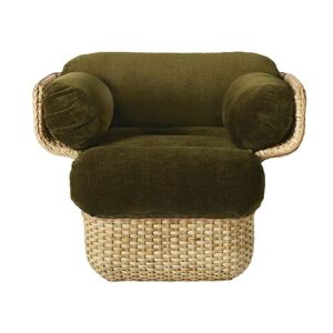 GUBI Basket Lounge Chair SH: 43 cm - Rattan/Mumble 40