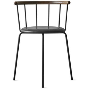 Eberhart Furniture Babette Dining Chair SH: 47 cm - Black Padded Anthracite Leather