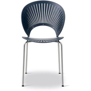 Fredericia 3398 Trinidad Stol SH: 45,5 cm - Nordic Blue Bøg/Krom