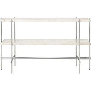 GUBI TS Console 120x30 cm - Polished Steel/Neutral White Marble