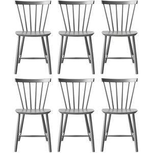 FDB Møbler J46 Poul M. Volther Stol SH: 45 cm Sæt af 6 stk - Grå
