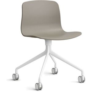 HAY AAC 14 About A Chair SH: 46 cm - White Powder Coated Aluminium/Khaki