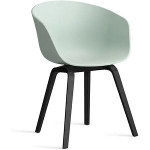 HAY AAC 22 About A Chair SH: 46 cm - Black Lacquered Oak Veneer/Dusty Mint