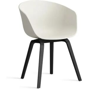 HAY AAC 22 About A Chair SH: 46 cm - Black Lacquered Oak Veneer/Melange Cream