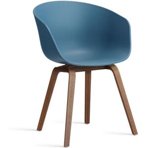 HAY AAC 22 About A Chair SH: 46 - Lacquered Solid Walnut/Azure Blue