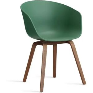 HAY AAC 22 About A Chair SH: 46 cm - Lacquered Solid Walnut/Teal Green