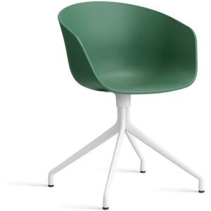 HAY AAC 20 About A Chair SH: 46 cm - White Powder Coated Aluminium/Teal Green