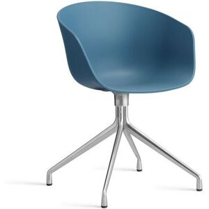 HAY AAC 20 About A Chair SH: 46 cm - Polished Aluminium/Azure Blue