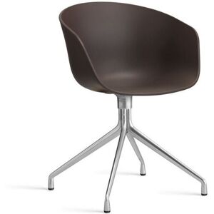 HAY AAC 20 About A Chair SH: 46 cm - Polished Aluminium/Raisin