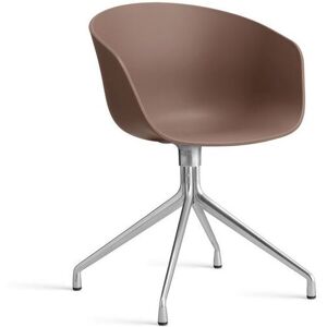 HAY AAC 20 About A Chair SH: 46 cm - Polished Aluminium/Soft Brick