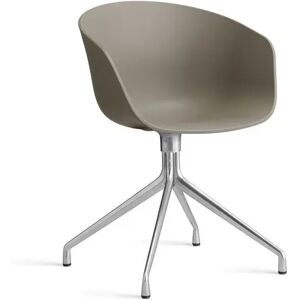 HAY AAC 20 About A Chair SH: 46 cm - Polished Aluminium/Khaki