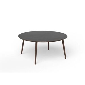Via EAT SOLID Coffee Table Ø: 48 cm - Smoked Oak/Black Linoleum