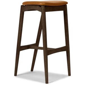 Sibast Furniture No 7 Barstol Høj H: 75 cm - Eg Mørk Olie/Cognac Læder