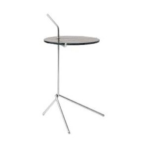 &Tradition Halten SH9 Side Table H: 65,7 cm - Polished Stainless Steel/Smoked Cast Glass