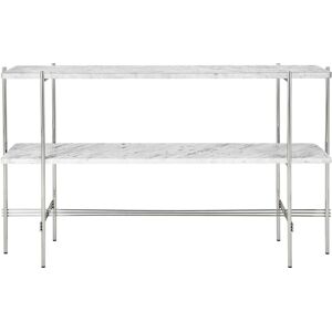 GUBI TS Console 120x30 cm - Polished Steel/White Carrara Marble