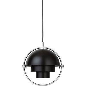 GUBI Multi-Lite pendel Small Ø:25,5 cm Chrome base - Black Semi Matt skærm