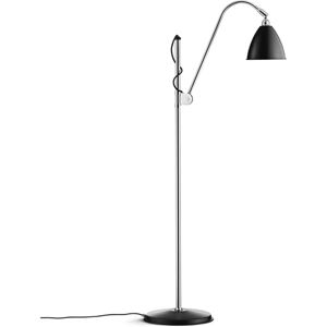 GUBI Bestlite BL3 Floor Lamp Ø:16 cm Chrome Base - Black semi mat skærm