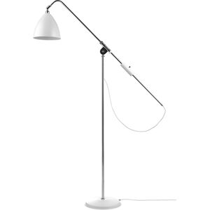 GUBI Bestlite BL4 Floor Lamp Ø:21 cm M Chrome Base - Matt White skærm