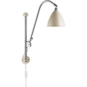 GUBI Bestlite BL5 Wall Lamp Ø:16 cm Chrome Base - Matt White skærm