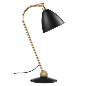 GUBI Bestlite BL2 Table Lamp Ø:16 cm Brass base - Charcoal Black skærm