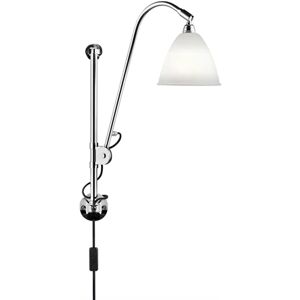 GUBI Bestlite BL5 Wall Lamp Ø:16 cm Chrome Base - Bone China skærm