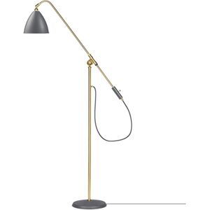 GUBI Bestlite BL4 Floor Lamp Ø:21 cm M Brass base - Grey skærm