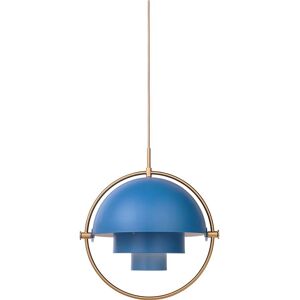 GUBI Multi-Lite pendel Ø:36 cm Brass base - Blue skærm