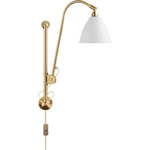 GUBI Bestlite BL5 Wall Lamp Ø:16 cm All Brass base - Matt White skærm