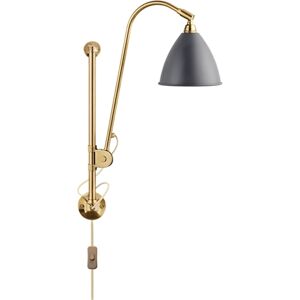 GUBI Bestlite BL5 Wall Lamp Ø:16 cm All Brass base - Grey skærm