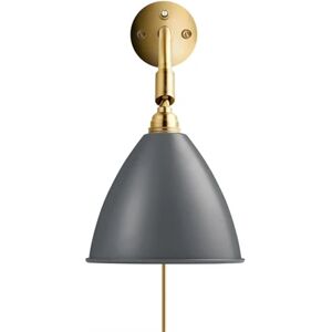 GUBI Bestlite BL7 Wall Lamp Ø:16 cm All Brass base - Grey skærm