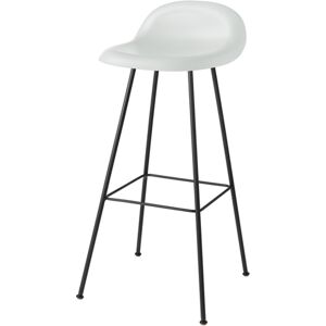 GUBI 3D Bar Stool H:75 cm Center black base - White Cloud shell UDSTILLINGSMODEL OUTLET