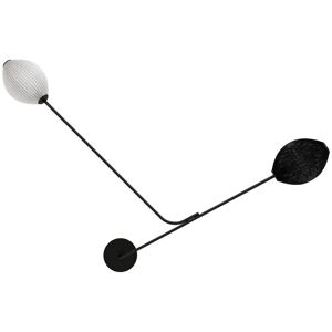 GUBI Satellite Wall Lamp H: 119 cm - Cream White/Black